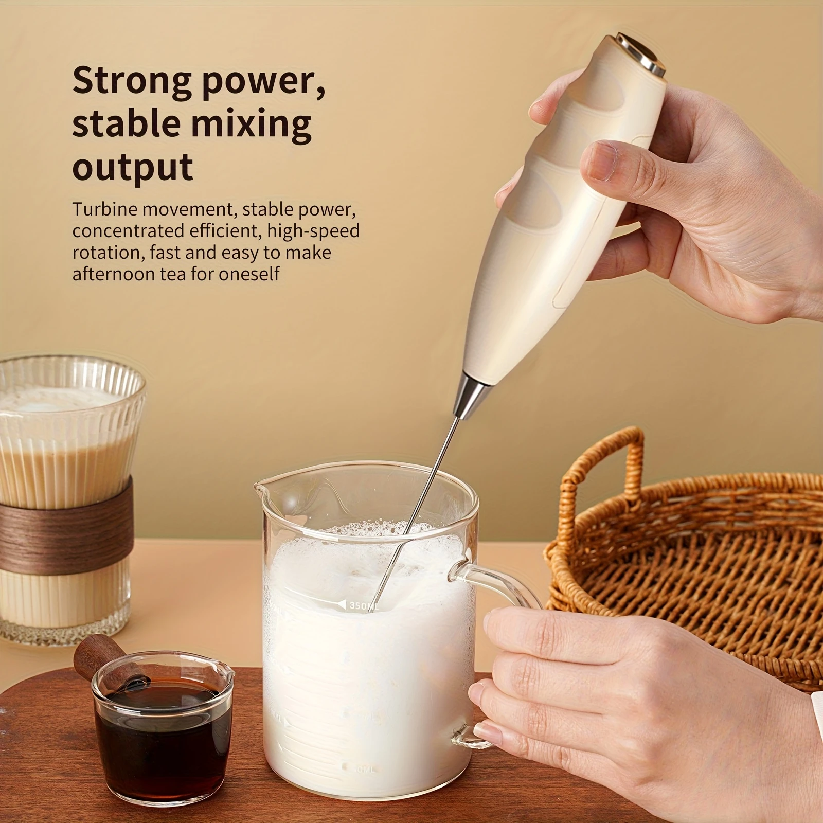 Ansei Dual-Head Cordless Electric Frother & Whisk thumbnail 4
